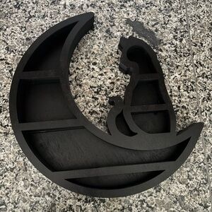 Black Cat and Moon Wall Shelf